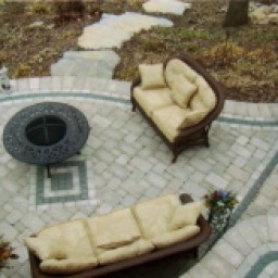 Patio with triple border and Accent in middle